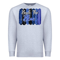 Heather Grey Back the blue brushstrokes Premium Sweatshirt - FaDigitalArtStudio