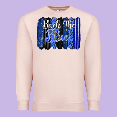 Back The Blue Brushstrokes Premium Sweatshirt Designed By Fadigitalartstudio