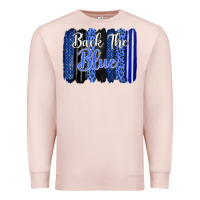 Pale Pink Back the blue brushstrokes Premium Sweatshirt - FaDigitalArtStudio