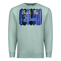 Seafoam Back the blue brushstrokes Premium Sweatshirt - FaDigitalArtStudio