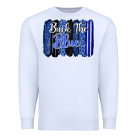 White Back the blue brushstrokes Premium Sweatshirt - FaDigitalArtStudio