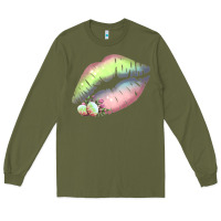 Army Green Pastel Color Easter Lips Long Sleeve Tee - Bettercallsaul