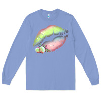 Colony Blue Pastel Color Easter Lips Long Sleeve Tee - Bettercallsaul