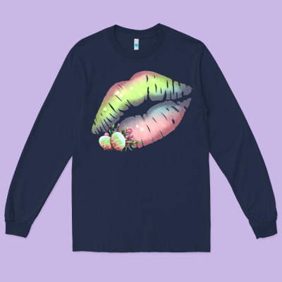 Pastel Color Easter Lips Long Sleeve Tee Designed By Bettercallsaul