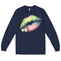 Navy Pastel Color Easter Lips Long Sleeve Tee - Bettercallsaul
