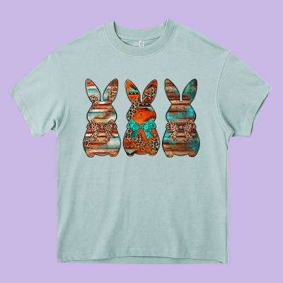 Western Easter Bunnies Heavy Core Tee Designed By Jasminsmagicworld
