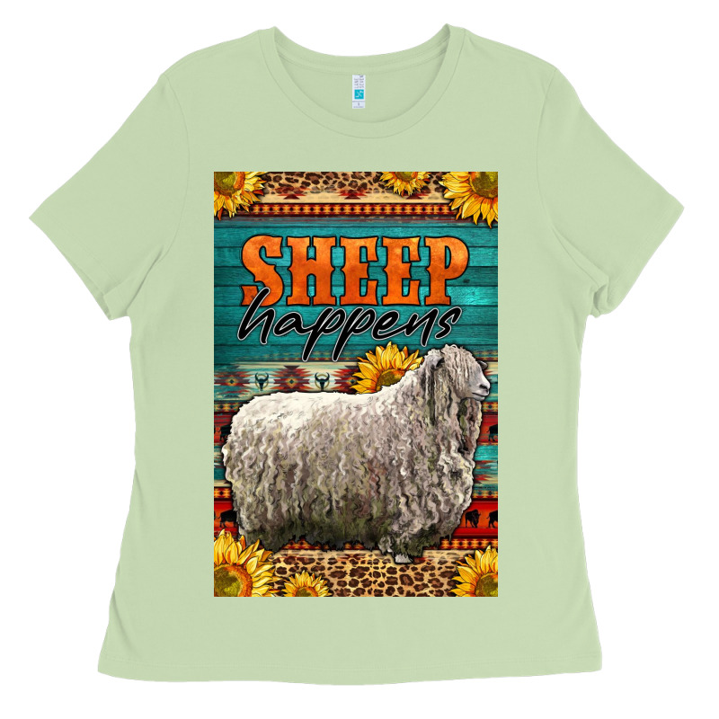 Western Sheep Happens Sunflowers Ladies Tee by LillyAllenDesigns | Teevron