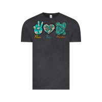 Vintage Black Peace Love Gemstone Vintage Tee - BundleAndBundleShop