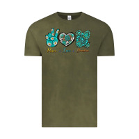 Vintage Olive Peace Love Gemstone Vintage Tee - BundleAndBundleShop