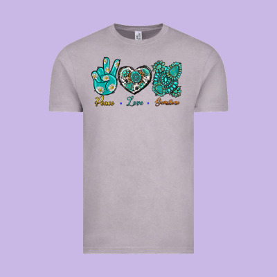 Peace Love Gemstone Vintage Tee Designed By Bundleandbundleshop