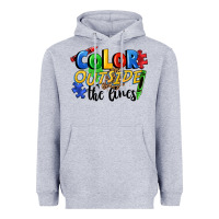 Heather Grey Color outside the lines Heavyweight Hoodie - FaDigitalArtStudio