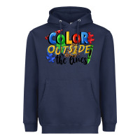 Navy Color outside the lines Heavyweight Hoodie - FaDigitalArtStudio