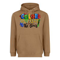 Toasted Coconut Color outside the lines Heavyweight Hoodie - FaDigitalArtStudio