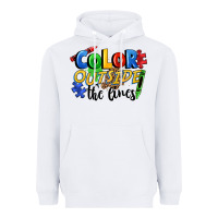 White Color outside the lines Heavyweight Hoodie - FaDigitalArtStudio