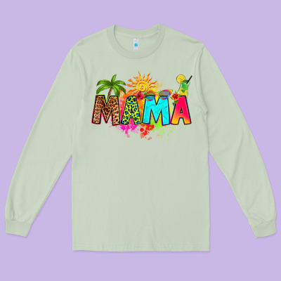 Summer Mama Long Sleeve Tee Designed By Ranaportraitstore