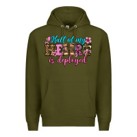 Army Green half of my haert is deployed olivia Premium Hoodie - OliviaCreatesArt