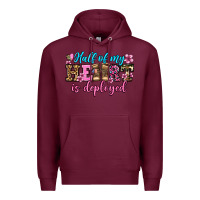 Burgundy half of my haert is deployed olivia Premium Hoodie - OliviaCreatesArt