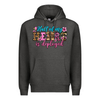 Charcoal Heather half of my haert is deployed olivia Premium Hoodie - OliviaCreatesArt
