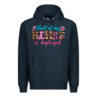 Navy half of my haert is deployed olivia Premium Hoodie - OliviaCreatesArt