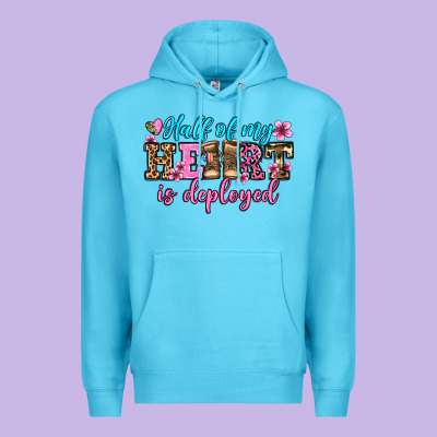 Half Of My Haert Is Deployed Olivia Premium Hoodie Designed By Oliviacreatesart