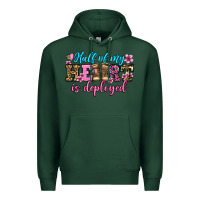 Sports Green half of my haert is deployed olivia Premium Hoodie - OliviaCreatesArt