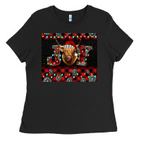 Black highland cow joy Christmas Ladies Tee - BarkalooDesign