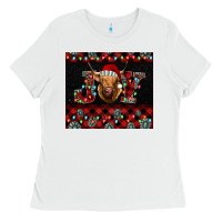 White highland cow joy Christmas Ladies Tee - BarkalooDesign