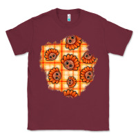 Burgundy Thanksgiving Turkey With Tartan Patch Classic Tee - BundleAndBundleShop
