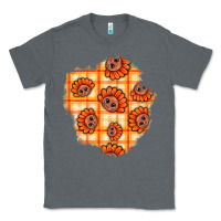 Charcoal Heather Thanksgiving Turkey With Tartan Patch Classic Tee - BundleAndBundleShop
