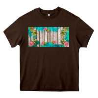 Chocolate Brown western floral  license plate template Heavy Core Tee - BarkalooDesign