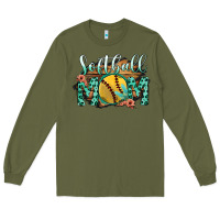 Army Green Softball Mom Long Sleeve Tee - Bettercallsaul
