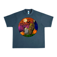 Midnight Navy halloween round Urban Heavy Tee - BundleAndBundleShop