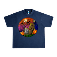 Navy halloween round Urban Heavy Tee - BundleAndBundleShop