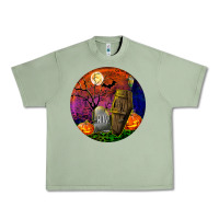 Oil Green halloween round Urban Heavy Tee - BundleAndBundleShop