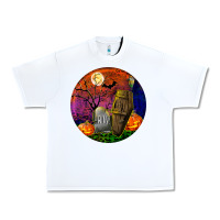 White halloween round Urban Heavy Tee - BundleAndBundleShop