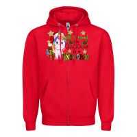 Red all i want for christmas is a unicorn Zipper Hoodie - CowGirlArtShop