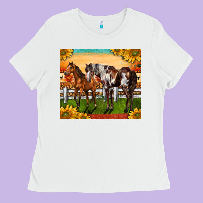 Western Ranch Horses Ladies Tee Designed By Lillyallendesigns