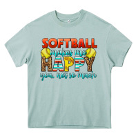 Softball Makes Me Happy You, Not So Much Heavy Core Tee | Teevron