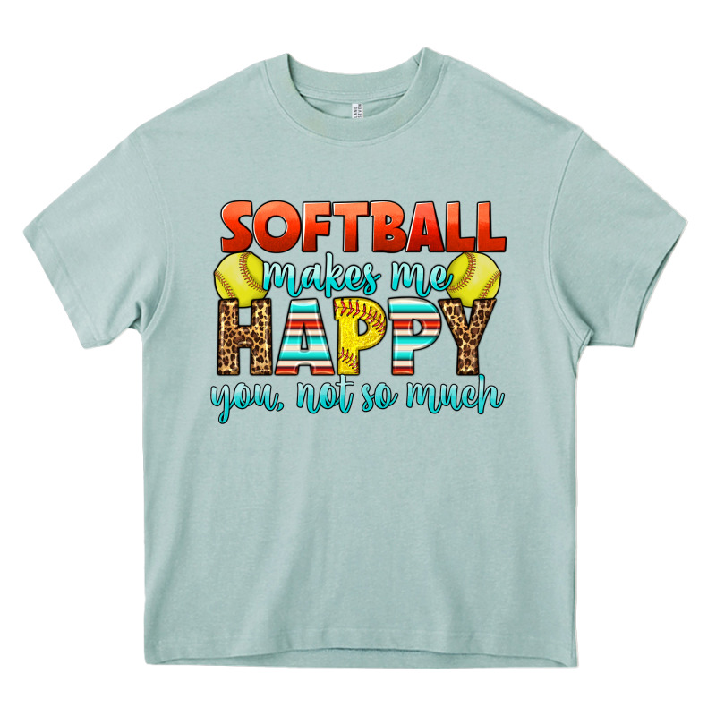 Softball Makes Me Happy You, Not So Much Heavy Core Tee by LillyAllenDesigns | Teevron