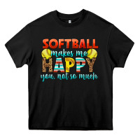 Black Softball Makes Me Happy You, Not So Much Heavy Core Tee - LillyAllenDesigns