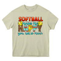 Mossy Softball Makes Me Happy You, Not So Much Heavy Core Tee - LillyAllenDesigns