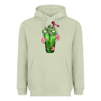 Matcha Western Cactus Cold Frappe Heavyweight Hoodie - FaDigitalArtStudio