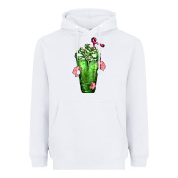 White Western Cactus Cold Frappe Heavyweight Hoodie - FaDigitalArtStudio
