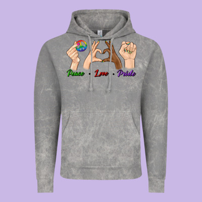 Peace Love Pride Vintage Hoodie Designed By Bundleandbundleshop