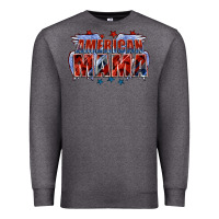 Charcoal Heather American Mama Mother's Day Premium Sweatshirt - FaDigitalArtStudio