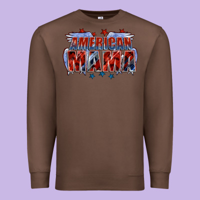 American Mama Mother's Day Premium Sweatshirt Designed By Fadigitalartstudio