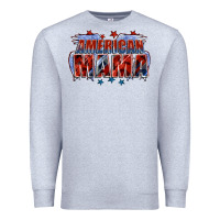 Heather Grey American Mama Mother's Day Premium Sweatshirt - FaDigitalArtStudio