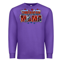 Purple American Mama Mother's Day Premium Sweatshirt - FaDigitalArtStudio