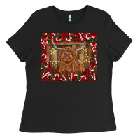 Christmas Highland Cow With Candy Canes Ladies Tee | Teevron