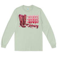 Matcha howdy howdy howdy honey with cowgirl boots Long Sleeve Tee - RanaPortraitStore
